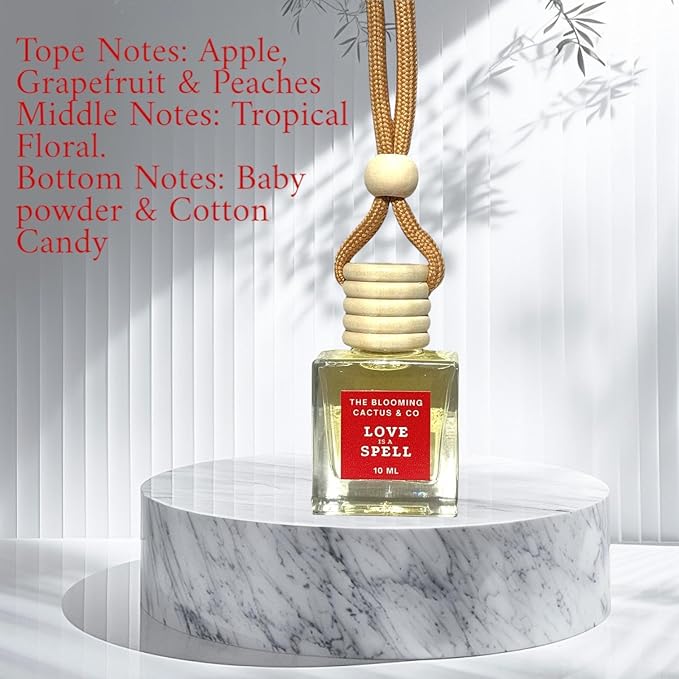 Car Air Freshener Hanging, Essential Oil Diffuser for Cars 1 OZ, Cute Car Accessories, C ar Air Freshener Refill, Long-Lasting Fragrance Refill, Car Diffuser Refill Made in USA | Love Spell - Bloomnest