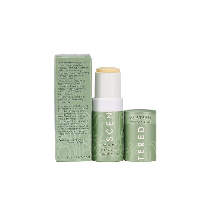 Scentered De-Stress Balm – Aromatherapy Stress Stick with Chamomile & Rosemary – Natural Self-Care Essential Oil roll On – Relaxation Gift for Stress Relief - Bloomnest
