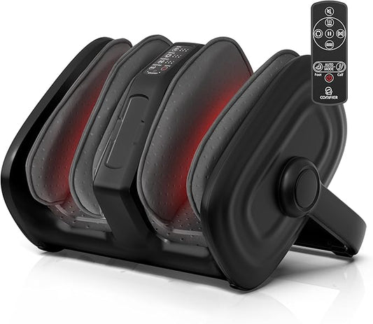 COMFIER Shiatsu Foot Massager with Heat, Calf Massager for Plantar Fasciitis, Kneading/Vibration/Compression Feet Massager, Remote Control, Up to Size 14, Gifts for Women Men - Bloomnest