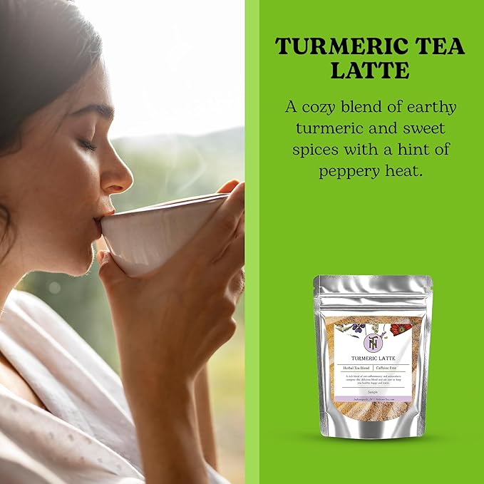 Nelson's Tea - Caffeine Free Turmeric Tea Latte - Mix of Turmeric, Cinnamon, Ginger, Clove, Nutmeg, and Black Pepper (Sample 1 Oz) - Bloomnest