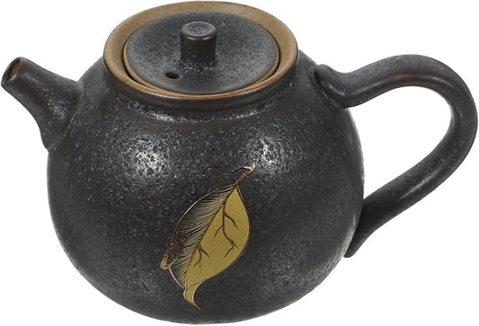 ARTIBETTER Vintage Small Ceramic Tea Pot with Filter Chinese Kungfu Porcelain Teaware for Loose Leaf Tea Lightweight and Compact for Home Office and Travel