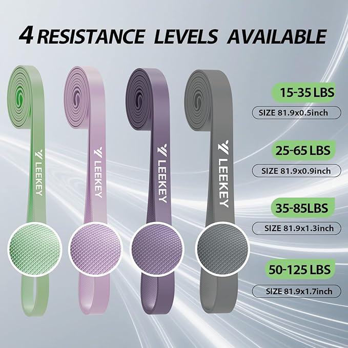 LEEKEY Resistance Bands Set for Pull-Up Assistance & Full-Body Training, Multi-Level Exercise Bands with Bag for Home Workouts, Physical Therapy, Strength Training (Men/Women) - Bloomnest