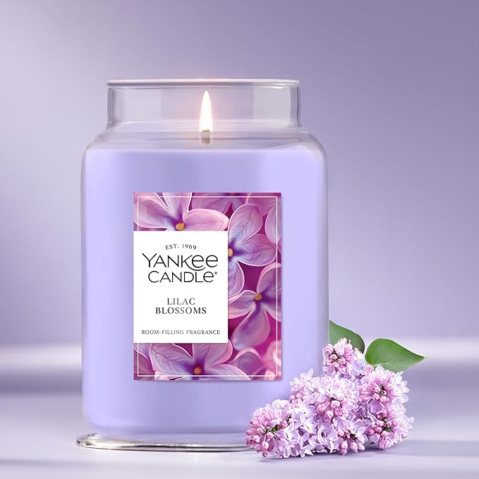 Yankee Candle Lilac Blossoms Scented Candle, 22oz Large Jar with up to 150 Hour Burn Time, Giftable, Birthdays - Bloomnest