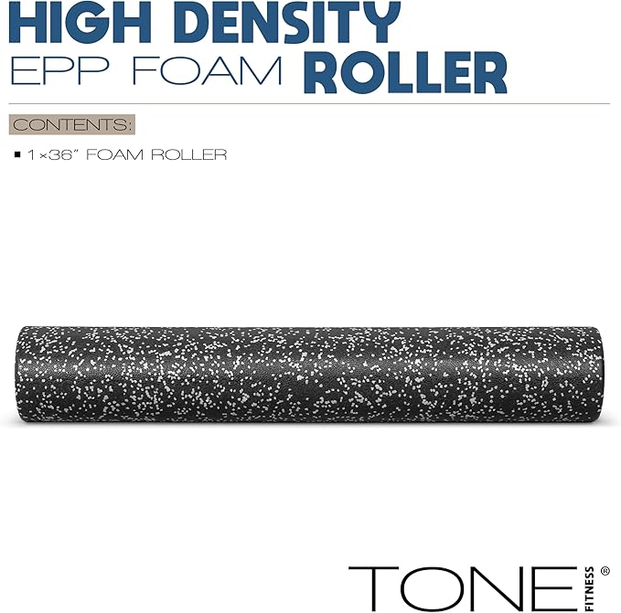 Tone Fitness High Density EPP Foam Exercise Foam Roller for Yoga, Pilates, Stretching, Massage, and Recovery | Multiple Sizes and Colors - Bloomnest