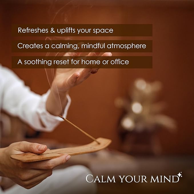 Himalayan Smudge Incense – 6 Fragrant Scents: Palo Santo, Copal, Myrrh, Cinnamon, Opium, Olibanum | 60 Sticks + 6 Dhoop | Masala Blend with Resins, Herbs & Essential Oils | Handcrafted Rushant