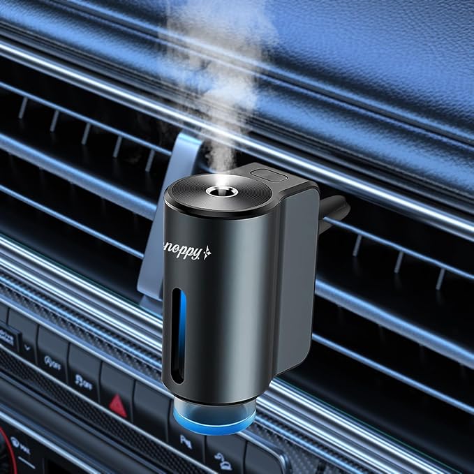 Car Air Freshener Diffuser,Smart Car Aroma Diffuser Air Freshener Spray Automatic with 10PCS Cologne Aromatherapy Oil (Grey) - Bloomnest