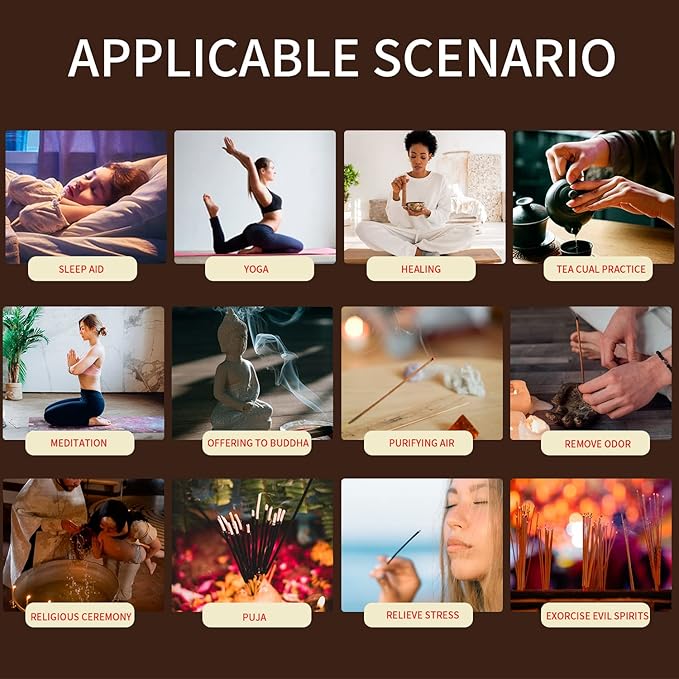 Cast Iron Incense Burner - 4 in 1 Incense Holder Burner Set, Three-Legged Incense Ash Catcher with Lid for Rituals, Decoration, Etc（Large） - Bloomnest