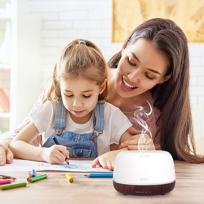 300ML Essential Oil Diffuser,Aromatherapy Diffuser with Remote Control, 7-Color LED Light and 4 Timers,Quiet Auto-Off for Bedroom, Home,Office - Bloomnest