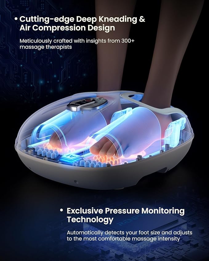 RENPHO Foot Massager Machine with Heat [2026 Upgraded], Shiatsu Foot Massager for Plantar Fasciitis, Birthday Gifts for Women, Wireless Control, Voice Control (New)
