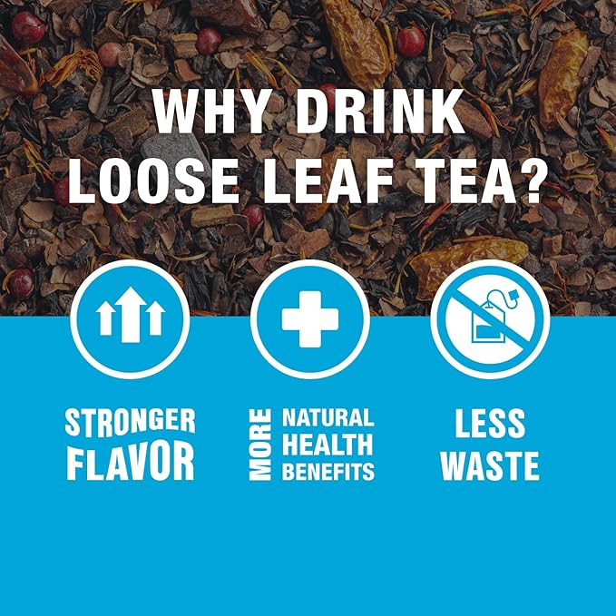 Tiesta Tea - Sexy Hot Christmas, Loose Leaf, Cocoa Chili Black Tea, Premium Blend, High Caffeinated Spicy Black, Make Hot or Iced Tea & Brews Up to 200 Cups, 16oz Resealable Bulk Pouch - Bloomnest