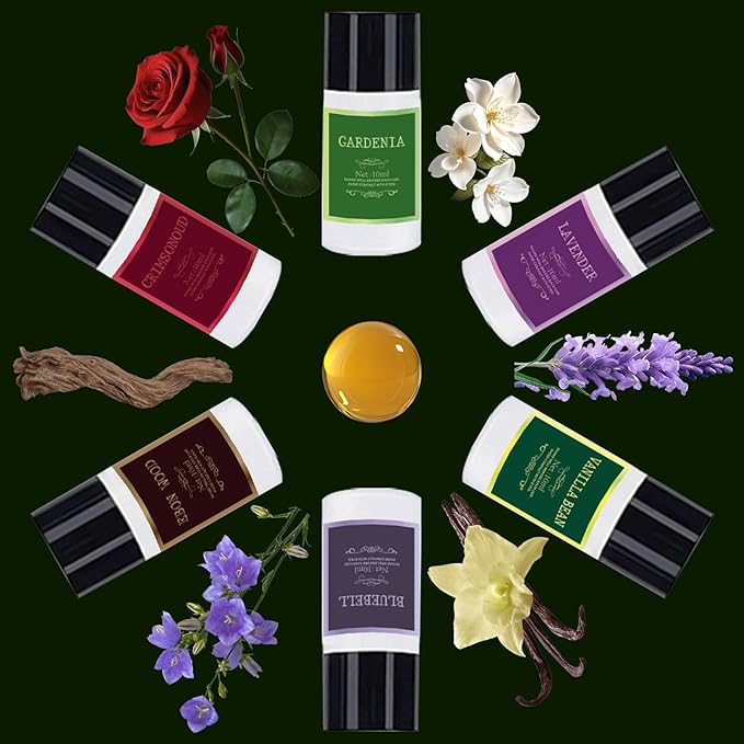 Car Air Freshener Refill Cologne Aromatherapy Oil 10 PCS, Essential Oils Mixed Fragrance Set for Car Diffusers (No Diffuser Included) - Bloomnest