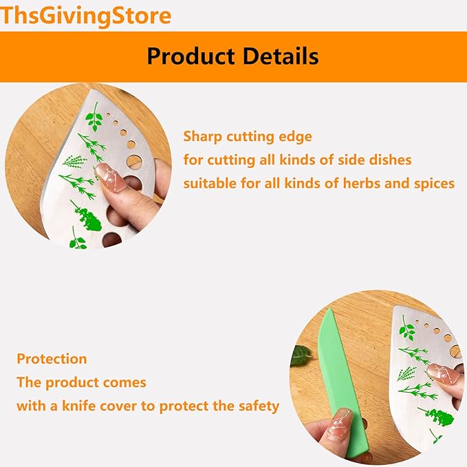9 Holes Herb Leaf Stripper Tool, 304 Stainless Steel Kitchen Herb Leaf Stripping Tool, Fresh Herb Chopper, Remover Leaf Tool for Chard, Collard Greens, Parsley, Basil, Taragon, Thym - Bloomnest