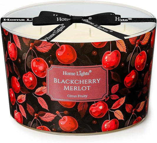 HomeLights Scented Candles for Women & Men, 18oz Candle Jars Aromatherapy 4-Wick Candle, Ideal for Eclectic Mixed Styles Home Decor and Gifts, Champagne Cassis & Honey - Bloomnest