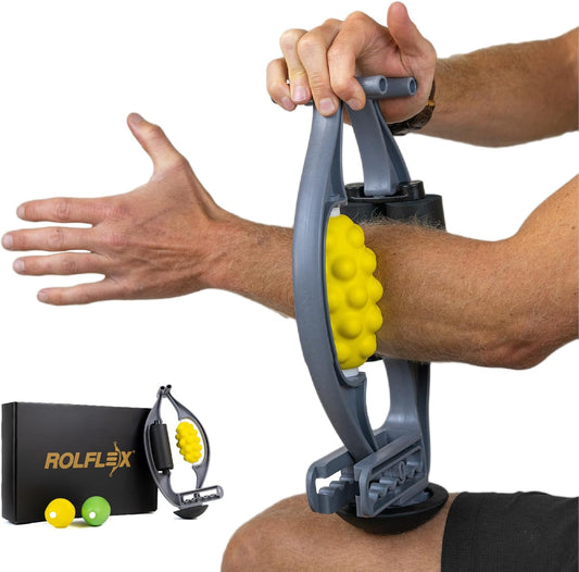 Rolflex The Massage Combo – 3-in-1 Roller for Muscles Deep Tissue with Firm Knobble, Contoured Muscle & Medium Oval Foam – Portable & Easy to Use Arm Massager & Leg Roller