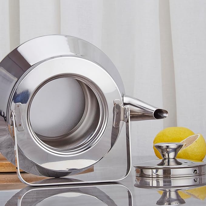 SANQIAHOME 2.1 Quart stainless steel teapot with Infuser A modern, minimalist style