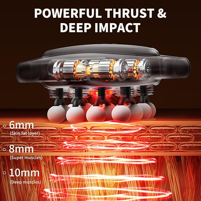 VTT 16-Head Massage Gun Set, Deep Tissue Percussion Massager with 3 Modes & 30 Intensities,Quiet Muscle Massage Gun for Back,Shoulders, Legs, Foot, Body Muscle Pain Relief - Bloomnest