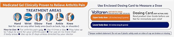 Voltaren Arthritis Pain Relief Gel, Diclofenac Sodium, 1% (NSAID), Clinically Proven Powerful Pain Reliever with Easy Open Flip Top Cap, No Prescription Needed, 5.3oz - Bloomnest