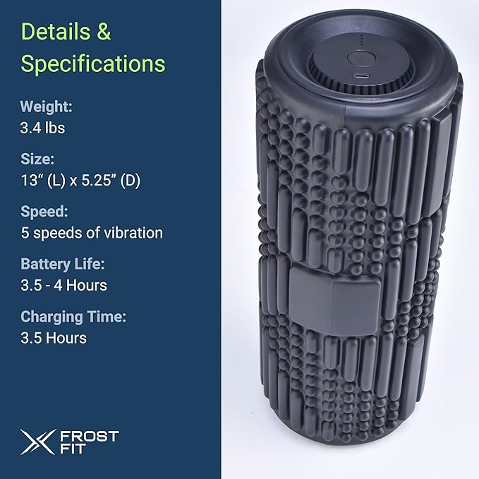 VibePro Flow Vibrating Foam Roller - 5-Mode Vibrating Massage Roller for Muscles Deep Tissue, Recovery, & Pain Relief - High-Intensity Electric Foam Roller for Back, Legs & Shoulders - Rechargeable - Bloomnest