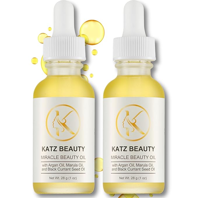 Katz Beauty Miracle Beauty Oil - Hydrating Face Oil with Jojoba, Argan & Marula Oil for Anti-Aging Glow, Non-Comedogenic (Pack of 2) - Bloomnest