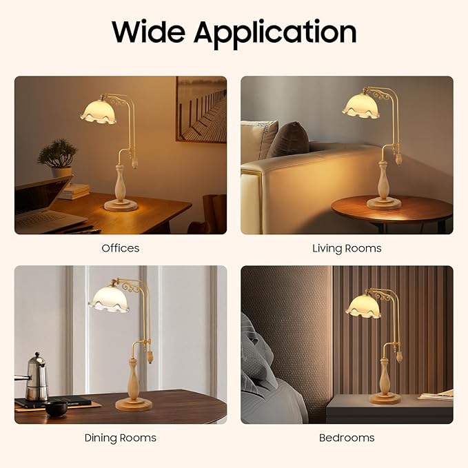 Flower Bedside Lamp Modern Table Reading Lamps Decorative Nightstand Desk Light with Flower Shaped Lampshade for Bedroom Dresser Home Decor - Bloomnest