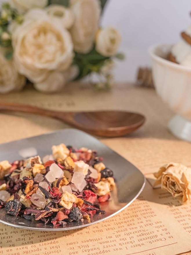 TeeLux Blueberry Hibiscus Tea Bags, 5g/bag, Hibiscus with Cranberry, Blueberry, Peach, Apple, Hibiscus, Hawthorn, Caffeine Free, Light Sweet & Tarty Taste, 30 Count - Bloomnest
