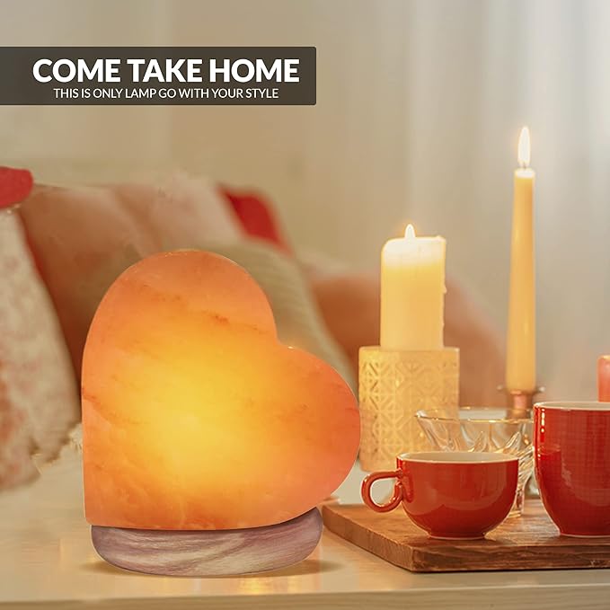 Himalayan Glow 944AC USB Heart Salt Lamp, Multicolor Night light, Best Home Decor by WBM - Bloomnest