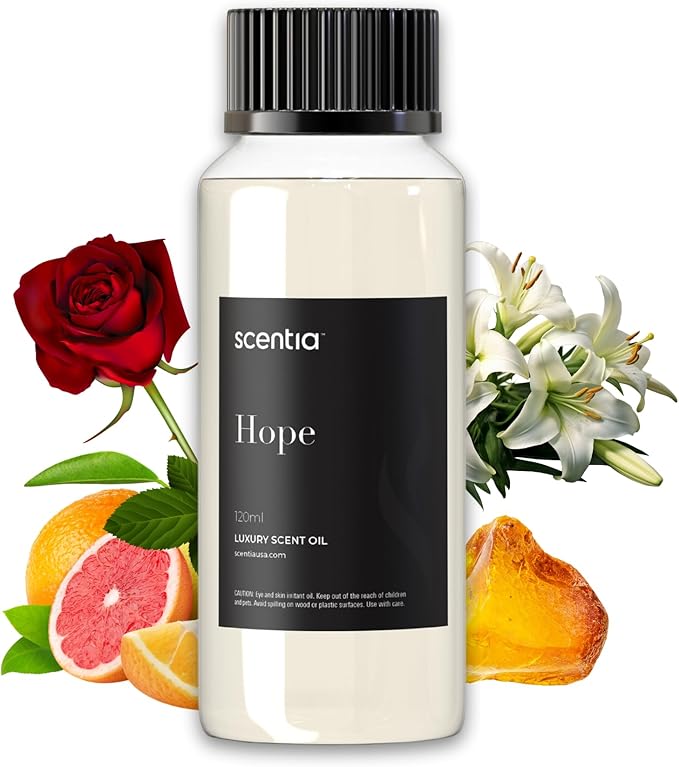 Floral Inspired Diffuser Oil Refill - Scentia Hope Dupe Fragrance Oil Blend, Home Luxury Scents, Essential Oil Sets, Humidifiers & Candle Making | 120ml, 4.06FlOz, Mothers Day Gift Scentia