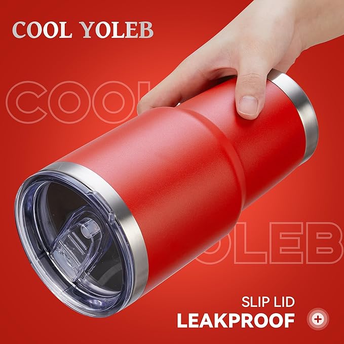 30 oz Tumbler with Lid Stainless Steel Tumblers Vacuum Insulated Cup Reusable Powder Coated Travel Mug Double Wall Leak Proof Portable Cups Keep Cold Drinks for 12 Hours, Wine Red, 1 Pack - Bloomnest