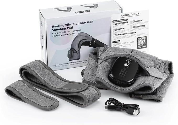 Heated Shoulder Wrap with Massage, Shoulder Heating Pad for Rotator Cuff Frozen Shoulder, Cordless Shoulder Heating Pads Shoulder Massager with Heat - Bloomnest