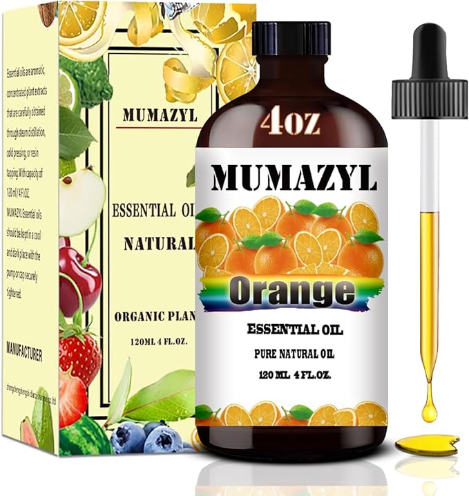 Sweet Orange Essential Oil, Sweet Orange Oil 4 Fl Oz 120ML for Diffuser Humidifier Yoga Cleaning DIY Candle Soap Making Essential Oils - Bloomnest