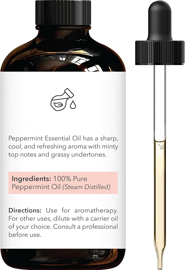 Brooklyn Botany Peppermint Essential Oil - Huge 4 Fl Oz - 100% Pure and Natural - Premium Grade with Dropper - for Aromatherapy and Diffuser - Bloomnest