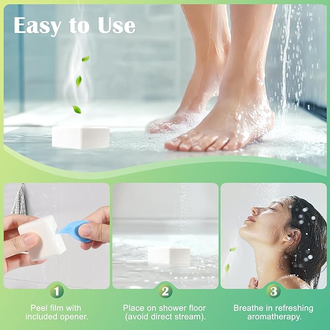 Eucalyptus Mint Shower Steamers 18 Pack - Eucalyptus for Shower, Valentines Day Gifts for Him & Her, Natural Essential Oil Bombs for Home Spa & Self Care Relaxation, Includes Easy Opener