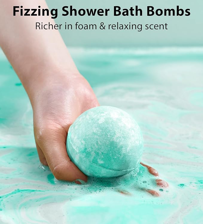 Magnesium Menthol Fizzing Bath Bomb Eucalyptus Peppermint Epsom Salt Refreshing Bubble Spa with Essential Oil Infused Post Workout Sore Muscles Recovery Gift - Bloomnest