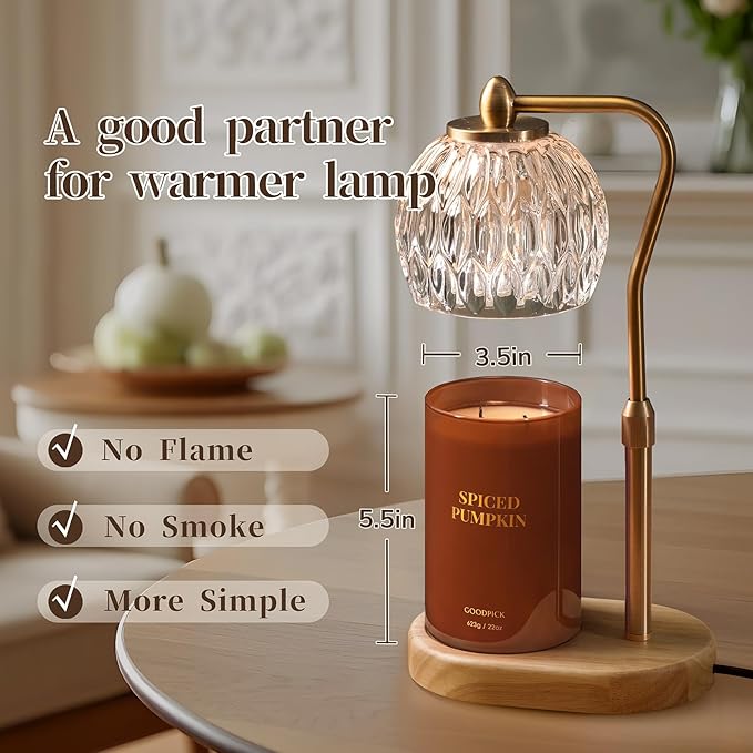 Goodpick Spiced Pumpkin Candles, Fall Scented Candles for Home, 22oz Soy Wax, Warm Cinnamon & Clove 120hrs, Cozy Autumn Gift - Bloomnest