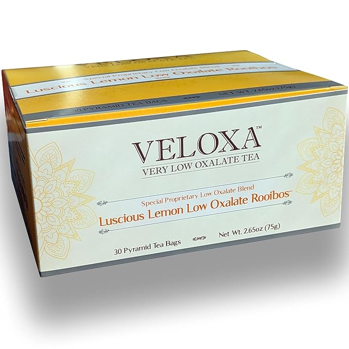 Veloxa™ Very Low Oxalate Tea (30 Pyramid Tea Bags, Luscious Lemon Low Oxalate Rooibos) - Bloomnest