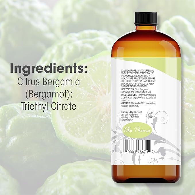 Ola Prima Oils 16oz - Bergamot Essential Oil - 16 Fluid Ounces - Bloomnest