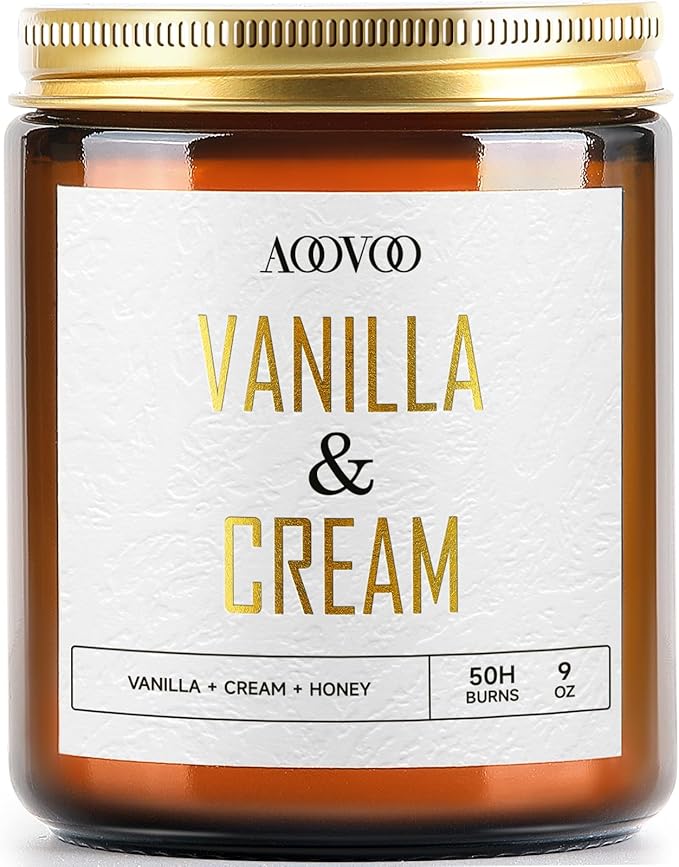 AOOVOO Vanilla Cream Candles - 9 oz Scented Candles, Aromatherapy Candle, Soy Candle for Home Scented - Bloomnest