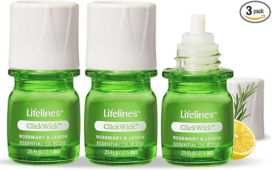 ClickWick Essential Oil Blends for Lifelines Diffusers, 3-Pack Herbal Garden Set - Essential Oil Blend Refill for Candle, Plant & Shower Aromatherapy Diffuser - Fragrance for Diffusers - Bloomnest