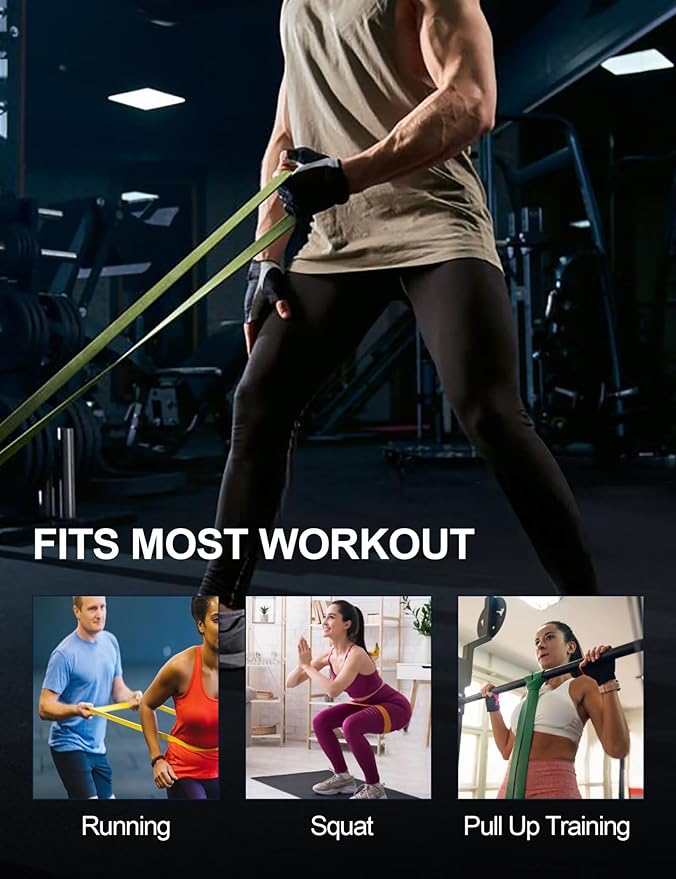 Resistance Bands, Pull Up 5 Resistance Levels Exercise Bands Set for Men Women, Assistance Workout Stretch Bands for Working Out, Body Stretching, Physical Therapy, Muscle Training - Bloomnest