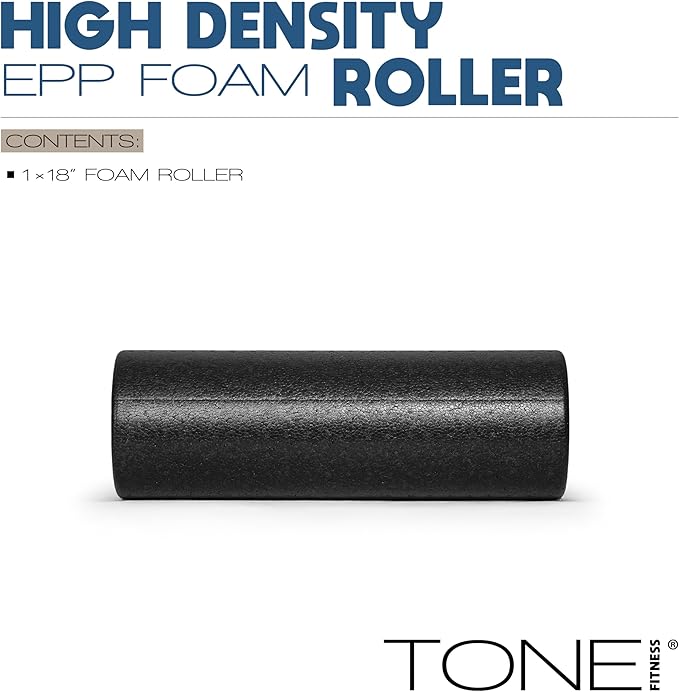 Tone Fitness High Density EPP Foam Exercise Foam Roller for Yoga, Pilates, Stretching, Massage, and Recovery | Multiple Sizes and Colors - Bloomnest