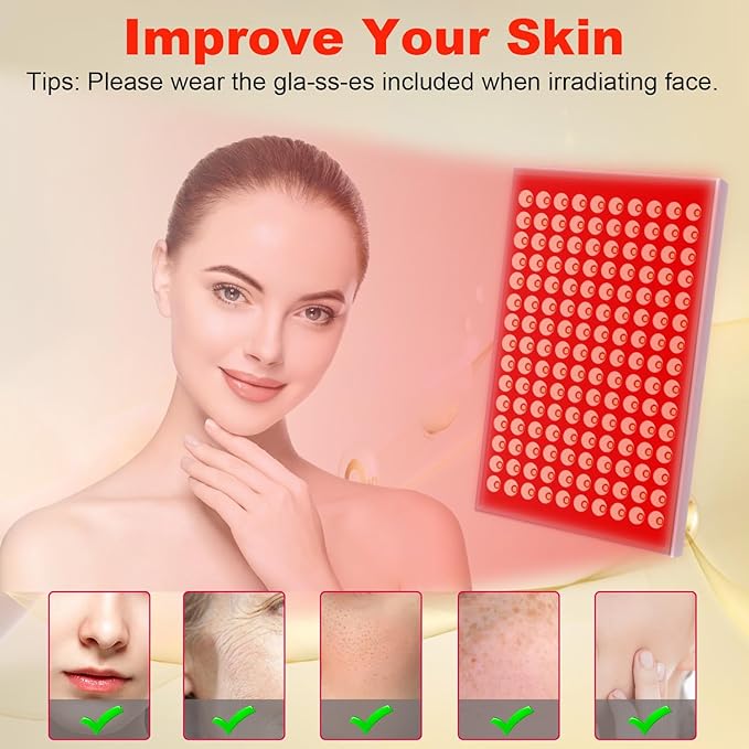 Red Light Therapy for Body and Face, Infrared Red Light Therapy Device with Stand, 660nm and 850nm LED RedLight Panel for Full Body Skin Rejuvenation at Home (2 Pack) Skylaxy