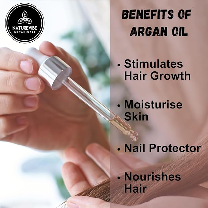Naturevibe Botanicals Argan Oil 32 Fl oz – Cold Pressed, Unrefined, Pure Moroccan Argan Oil for Hair, Skin, Face & Massage – Natural Carrier Oil for DIY Beauty & Aromatherapy - Bloomnest