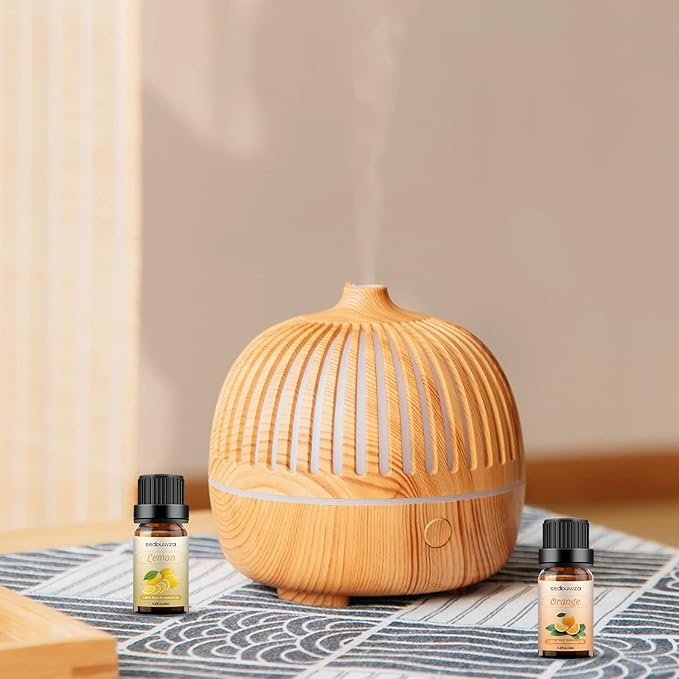 Sedbuwza Lemon Orange Essential Oil Set, Lemon Fragrance Oil Orange Scent Oil Set for Diffuser, Aromatherapy, Massage, Soap, Candle Making 2 x 10 ml Sedbuwza