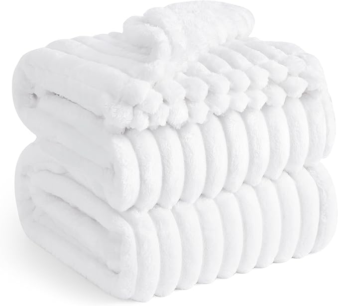 Bedsure GentleSoft White Full Blanket for Bed - Cozy Soft Blankets for Women, Cute Large Throws for Girls, Bright White, 84x90 Inches - Bloomnest