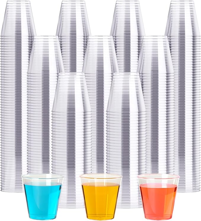 2 OZ 500 Pack Plastic Shot Glasses, Disposable Cups, Wine Tasting Cups, Small Plastic Tumbler for Whiskey, Wine Tasting, Food Samples, Perfect for Halloween, Thanksgiving, Christmas Party - Bloomnest