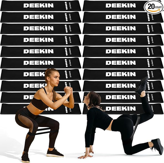Deekin 20 Pcs Resistance Bands Resistance Loop Exercise Bands Exercise Equipment Elastic Drap Ring for Women and Men Home Fitness, Gym, Yoga - Bloomnest