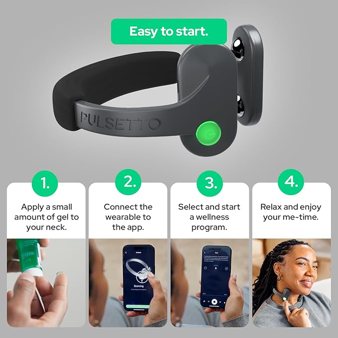 Pulsetto Wellness Wearable with Vagus Nerve Support – Patented Neuro Technology for Relaxation, Stress Balance, Focus, and Restful Sleep