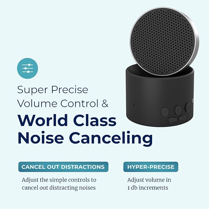 Adaptive Sound Technologies LectroFan Micro 2 - Portable Bluetooth Speaker & White Noise Machine - Compact Sound Machine for Travel - 11 Non-Looping Sounds for Sleep Support - Black - Bloomnest