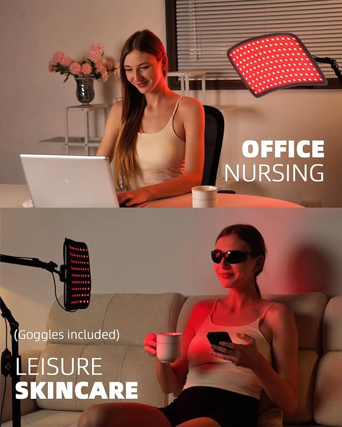 Red Light Therapy for Body, 3 in 1 Infrared Red Light Therapy Lamp with Stand & Wrap, 660nm+850nm, 4 Modes & 6 Timers, Full Body Red Light Panel at Home for Beauty Recovery Relaxation Bloomnest