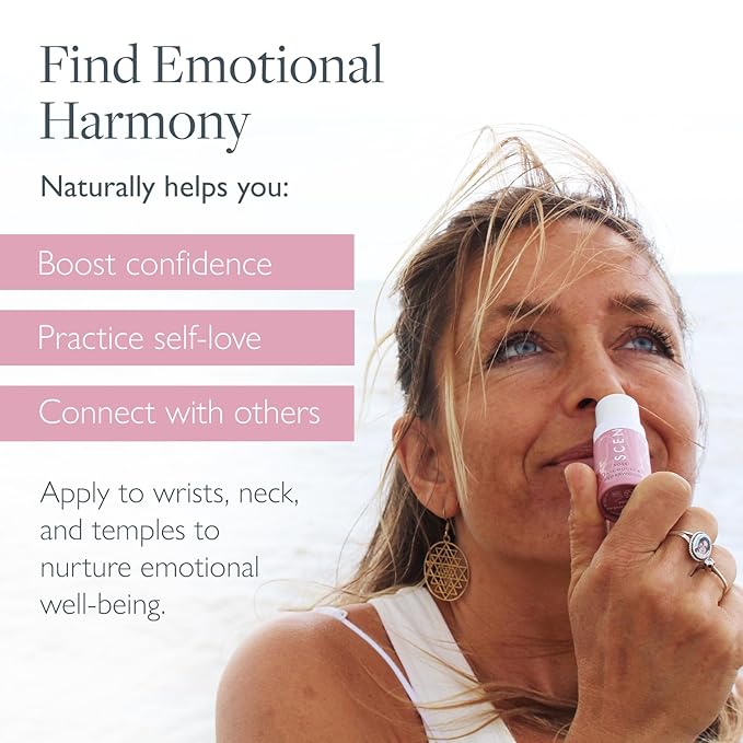 Scentered Aromatherapy Balm Stick - Love - Rose Essential Oils Rub On for Emotional Regulation & Balance - 100% Natural: Rose, Cedarwood, Ylang Ylang - Self Care Gifts for Women - Bloomnest